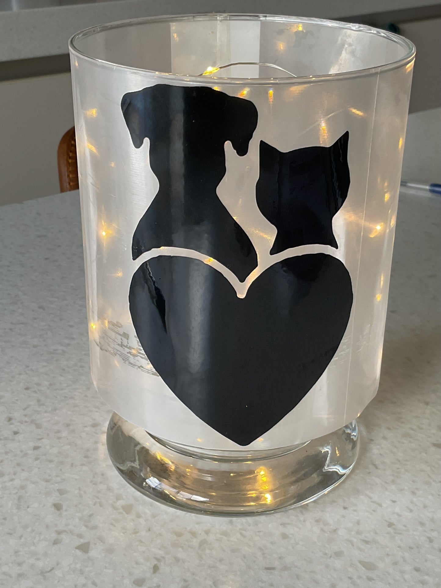 Lichtje met hond en kat