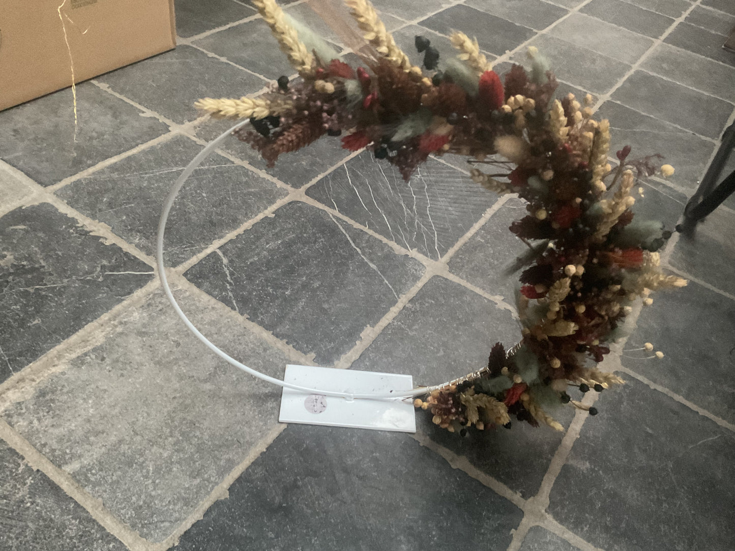 Staande ringmet strobloempjes