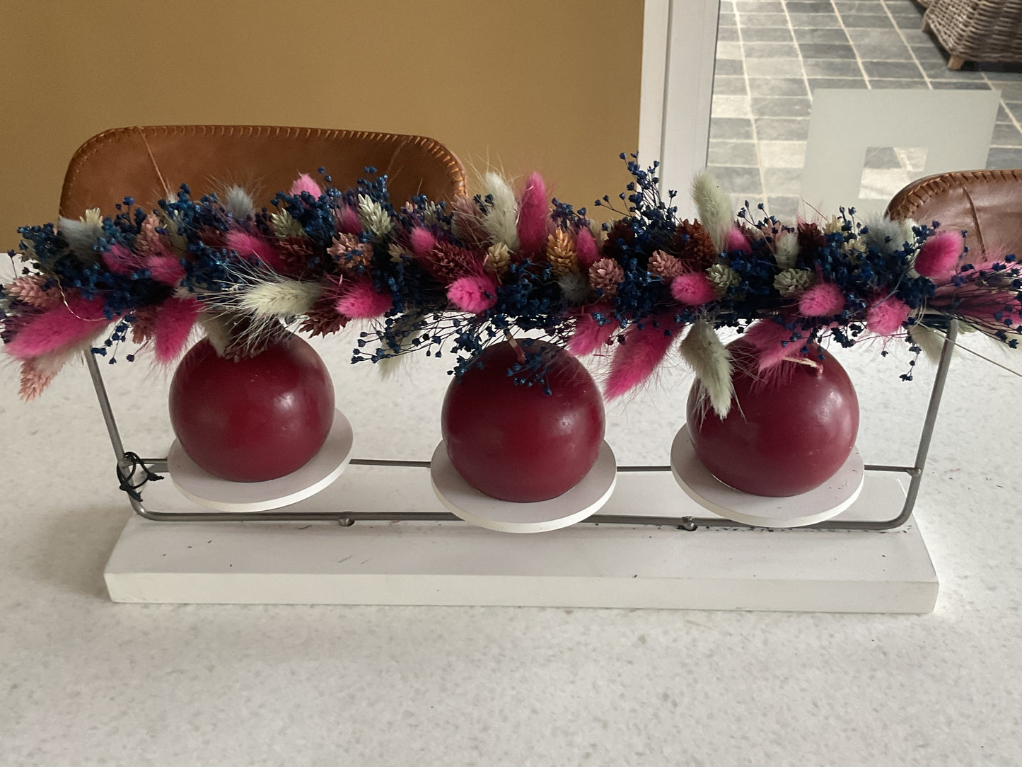 Decoratiestuk met strobloempjes