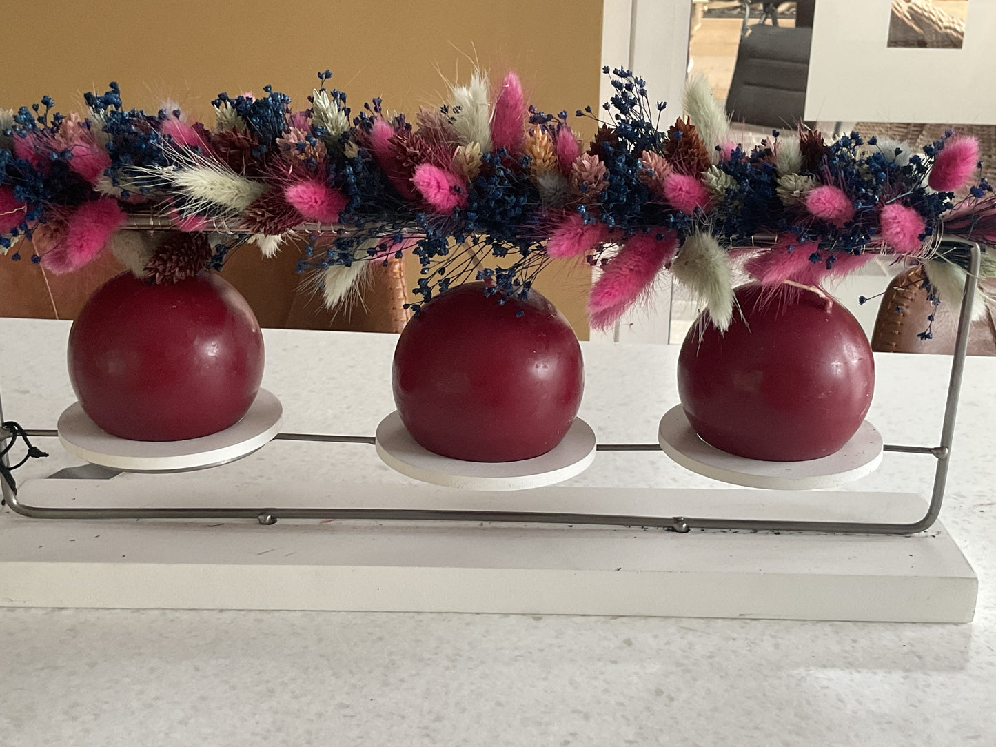 Decoratiestuk met strobloempjes
