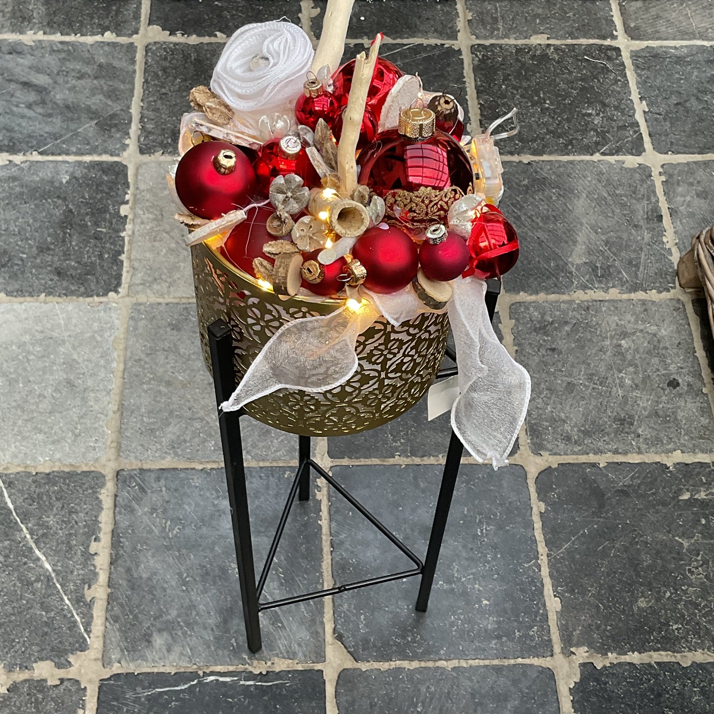 Kerststuk op staander
