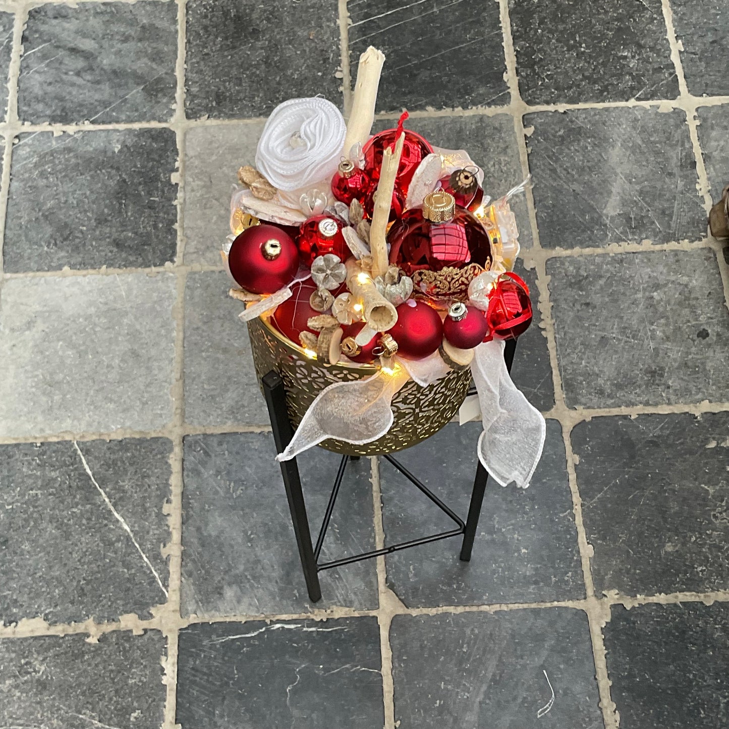 Kerststuk op staander