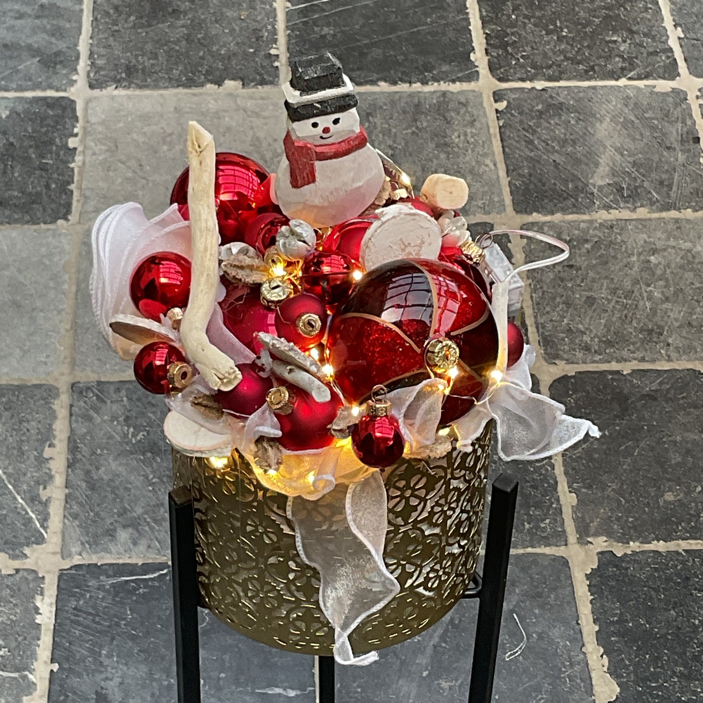 Kerststuk op staander