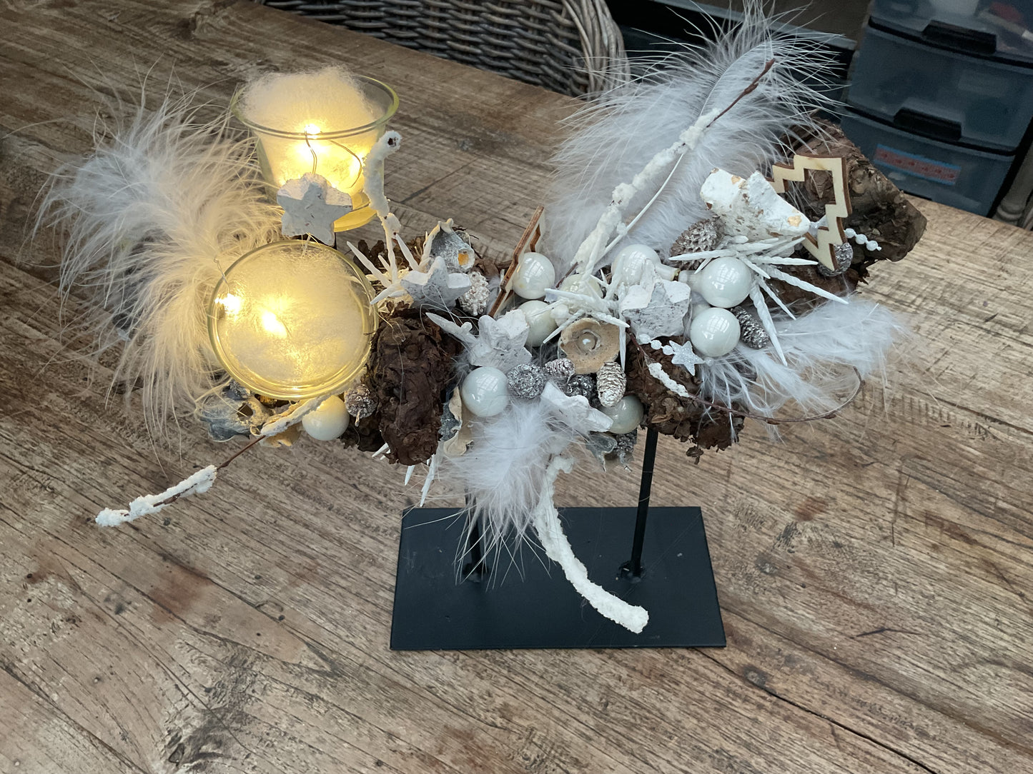 Workshop kerststuk op wijnstok