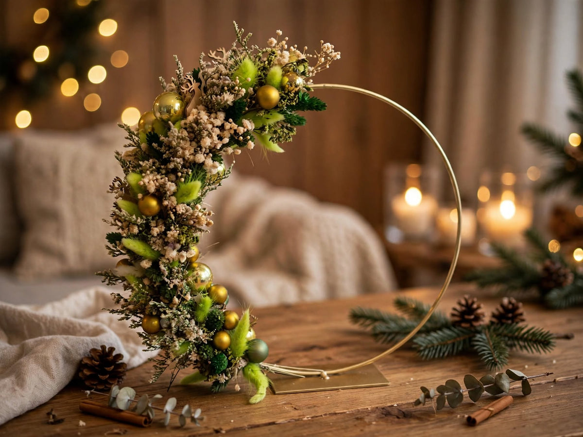 Ring met droogbloemen