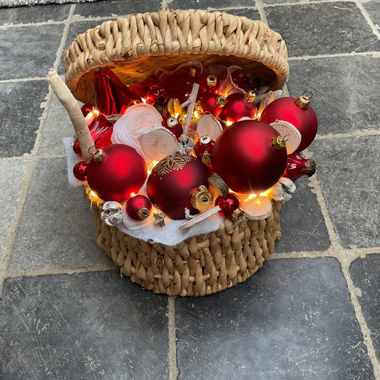 Mand vol kerstballen