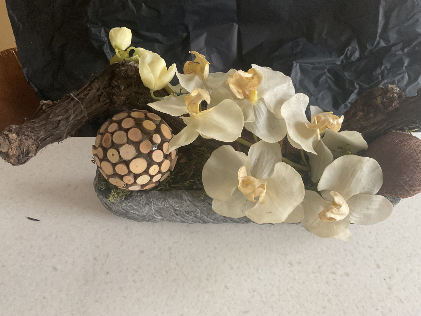 Orchidee op druiventak