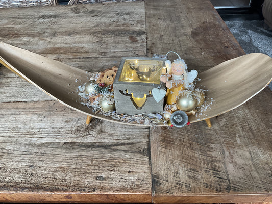 Kersttafelstuk 60 cm met lichtjes